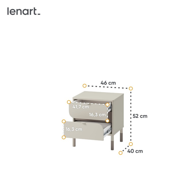 szafka nocna harmony kaszmir/trufla - wymiary
