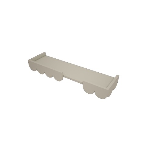 Półka ścienna Babushka oliwkowa – dekoracyjna półka z falbanką, w stylu retro, pasująca do kolekcji dziecięcych mebli Babushka.