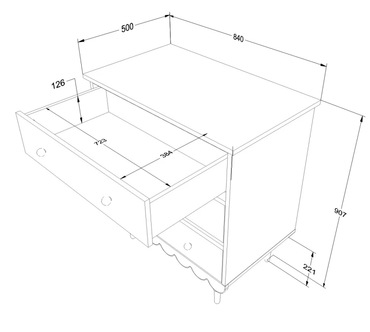 Komoda Babushka 3 szuflady wymiary