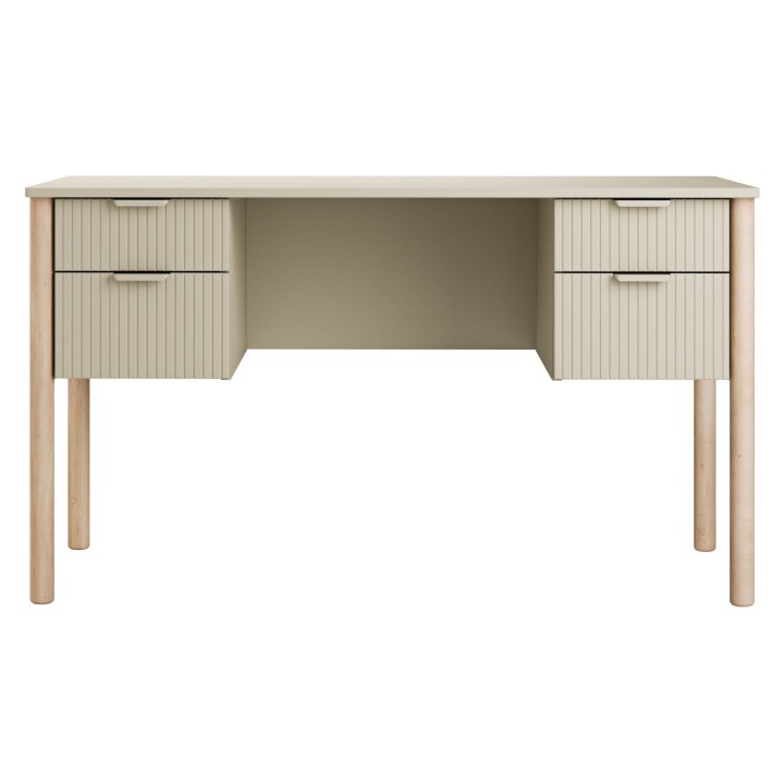 Biurko Miloo szampańskie z bukowymi nogami