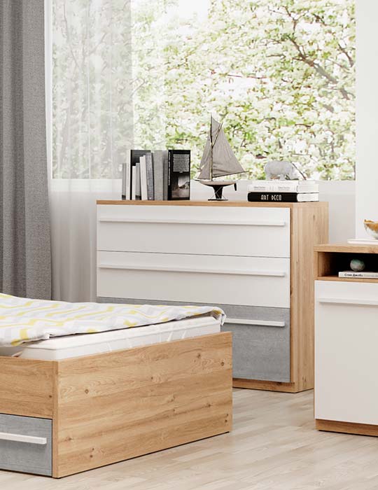 Komoda Plano 110 cm w aranżacji pokoju młodzieżowego