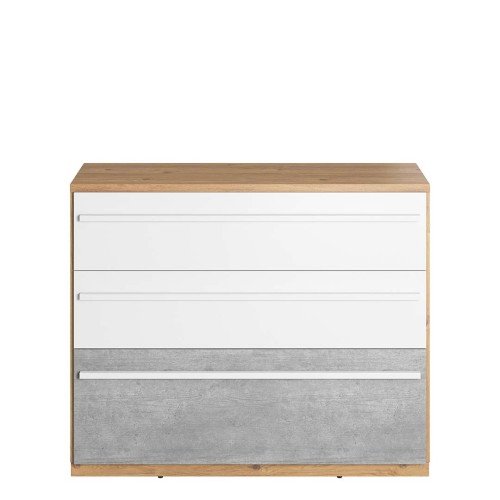 Komoda młodzieżowa Plano 110 cm z trzema szufladami - front