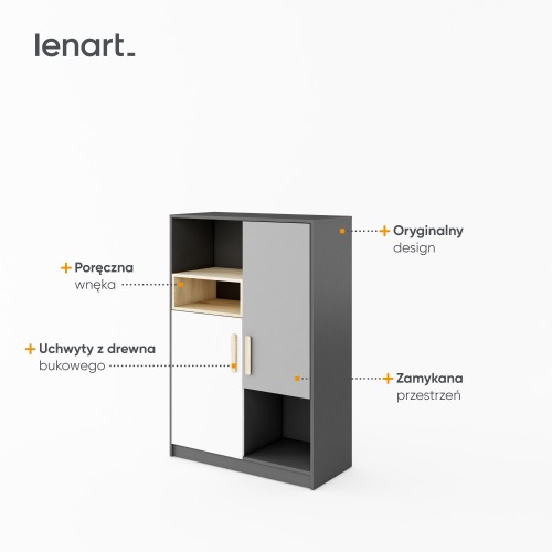 funkcjonalna szafka niska Pok do pokoju nastolatka