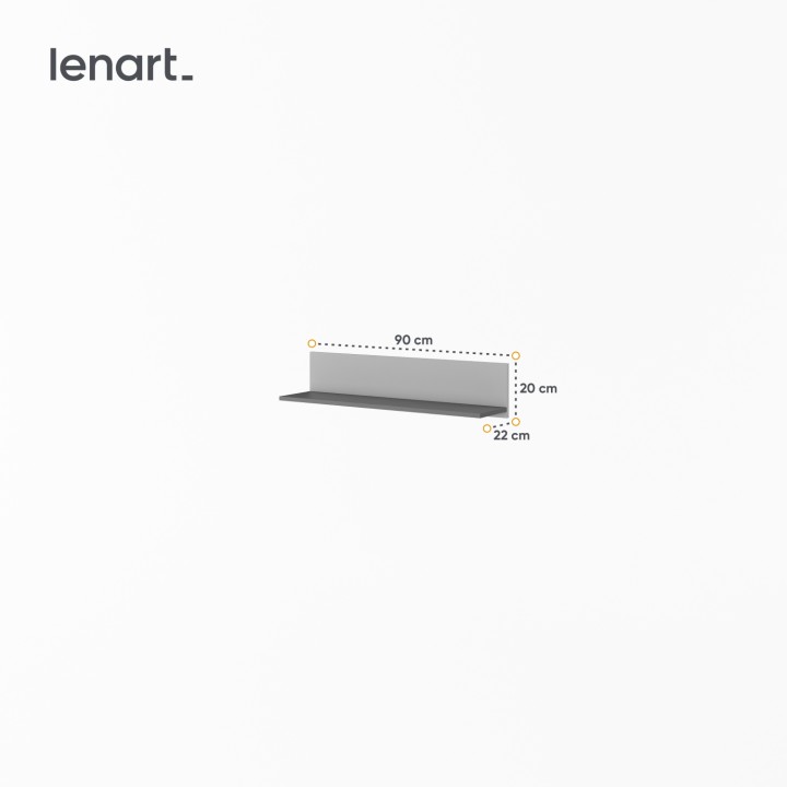 półka ścienna Pok 90 cm - wymiary