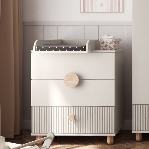 komoda kaszmirowa z trzema szufladami i przewijakiem Cocolo