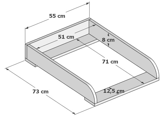 przewijak na komodę kaszmirową Cocolo - wymiary