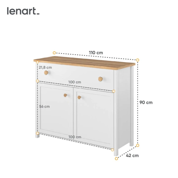 Komoda z szafką i szufladą Story - wymiary