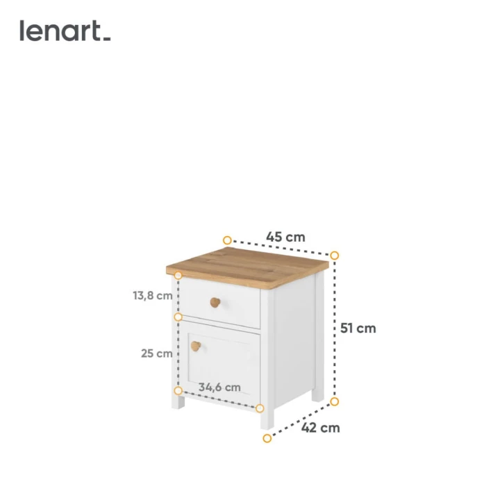 Szafka nocna Story - wymiary