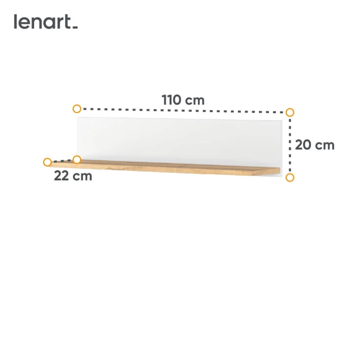 Półka ścienna Story - wymiary