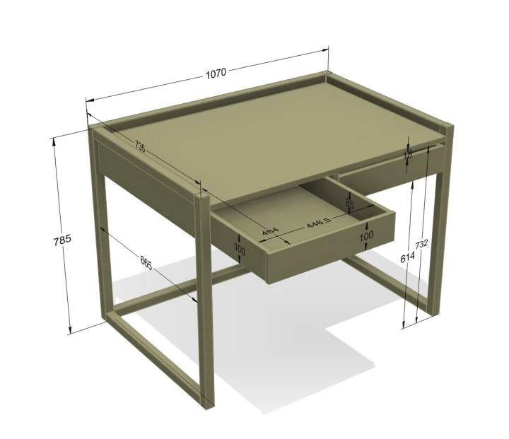 Biurko Tweens róż - wymiary