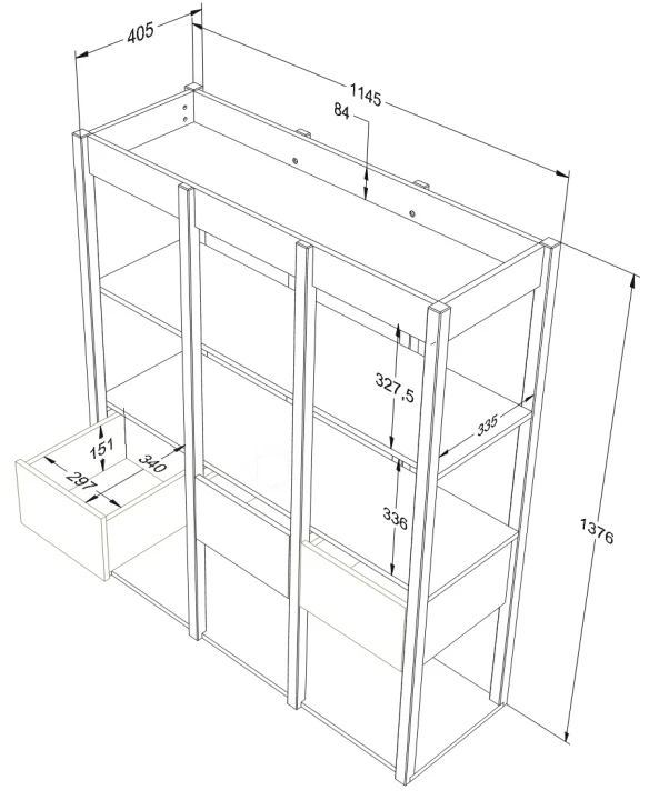 Regał Tweens niebieski – wymiary