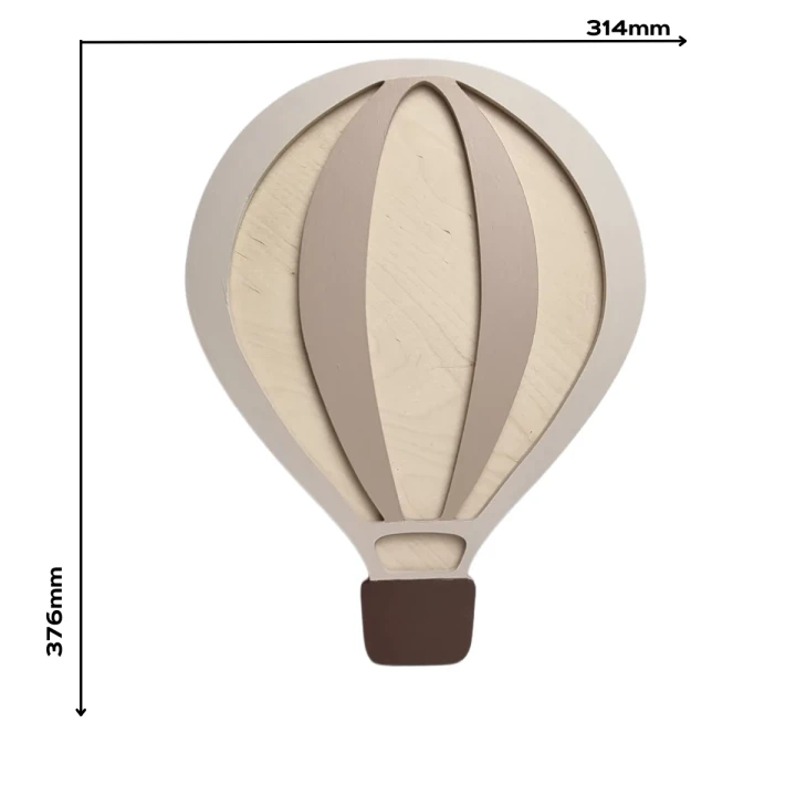 Drewniana lampka LED w kształcie balonu - wymiary