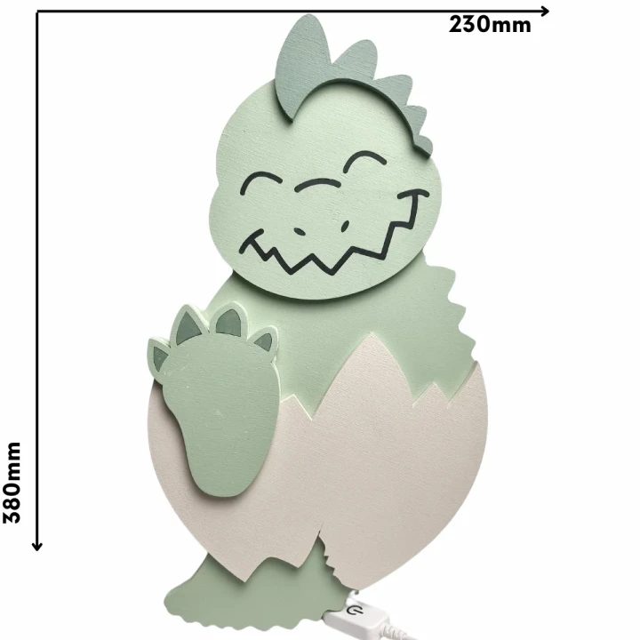 lampka LED dinozaur – bezpieczne oświetlenie do pokoju dziecięcego, wymiary