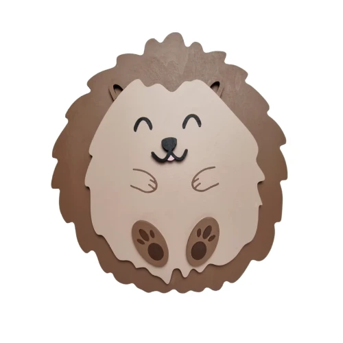 drewniana lampka LED jeż do pokoju dziecka