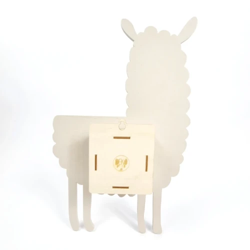 drewniana lampka LED lama beżowa do pokoju dziecka - mechanizm