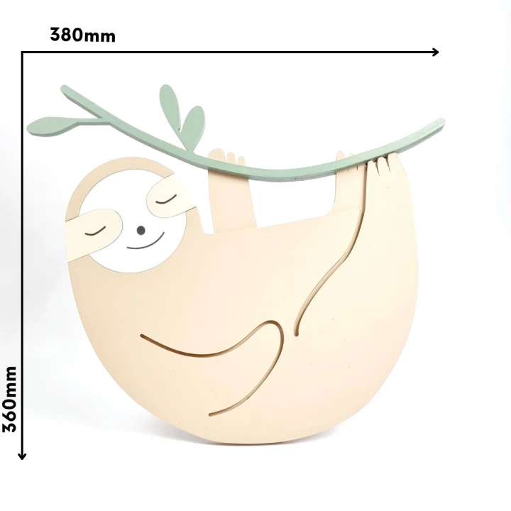 drewniana lampka LED leniwiec do pokoju dziecka - wymiary