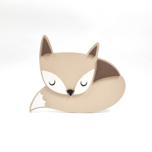 drewniana lampka LED lisek do pokoju dziecka