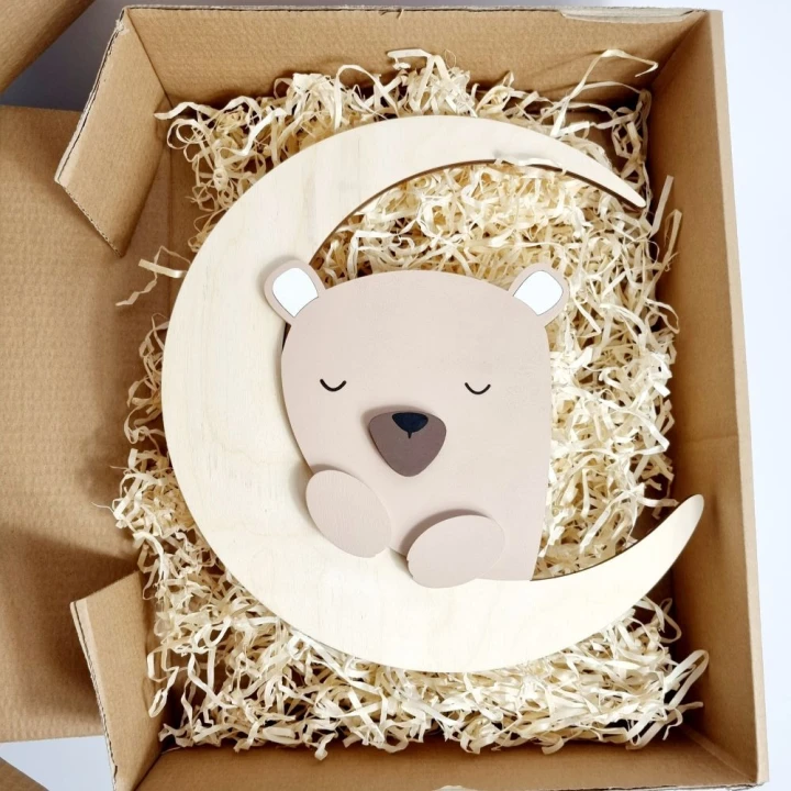 lampka nocna dziecięca w kształcie misia i księżyca - idealny pomysł na prezent