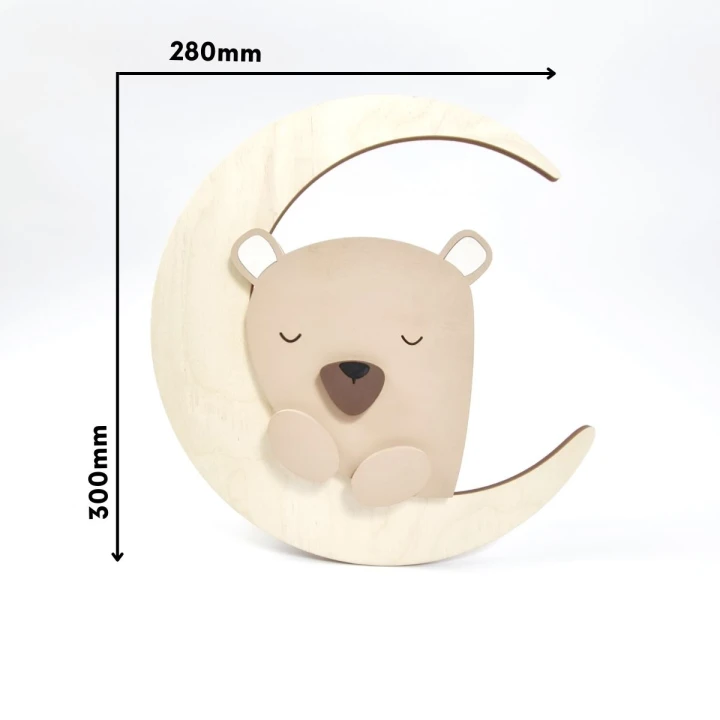 lampka nocna dziecięca w kształcie misia - wymiary