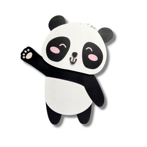 drewniana lampka LED panda z personalizacją do pokoju dziecka