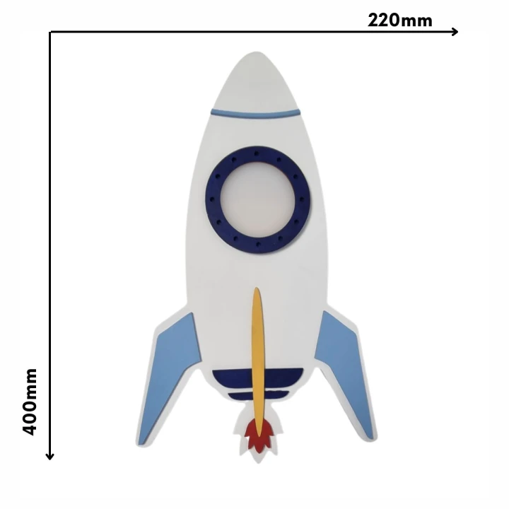 lampka LED rakieta biało-niebieska – wymiary