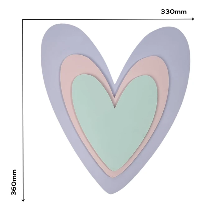 lampka LED serce pastelowe – wymiary