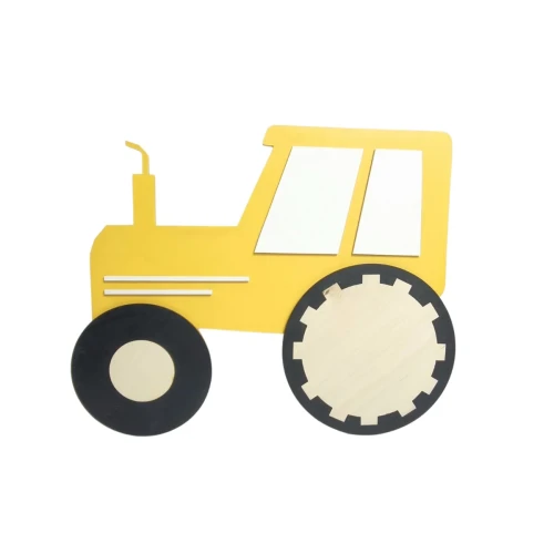 drewniana lampka LED traktor do pokoju chłopca