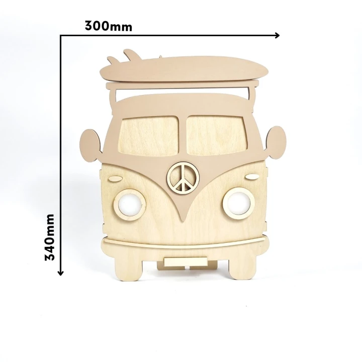 dekoracyjna lampka nocna LED w kształcie auta - wymiary