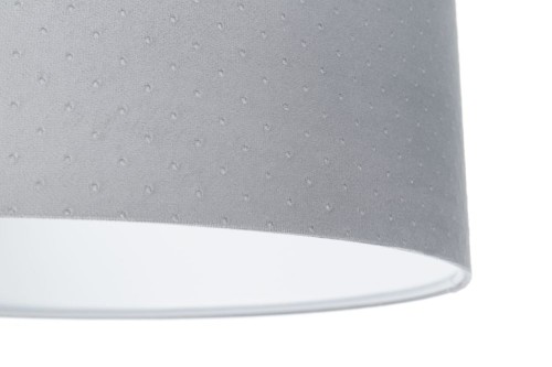 Szara lampa sufitowa z pikowanym abażurem