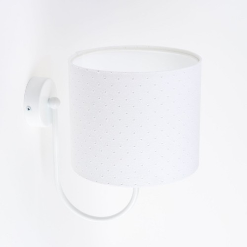 Biała lampa ścienna dziecięca z pikowanym abażurem