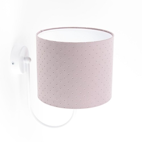 Różowa lampa ścienna dziecięca z abażurem pikowanym