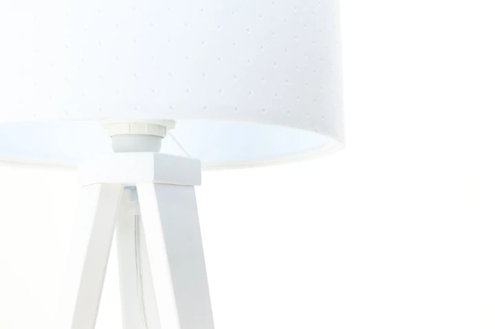 Lampka na biurko Jasmin biała z drewnianą podstawą - detale