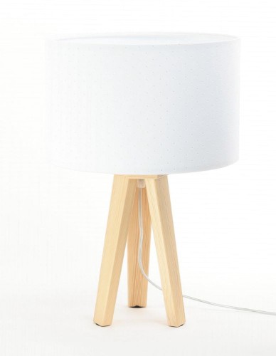 Lampka stojąca Jasmin biała z abażurem pikowanym