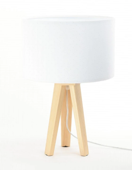 Lampka stojąca Jasmin biała z abażurem pikowanym