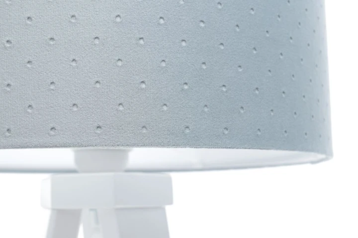 Stalowa lampka nocna młodzieżowa z abażurem pikowanym - zbliżenie