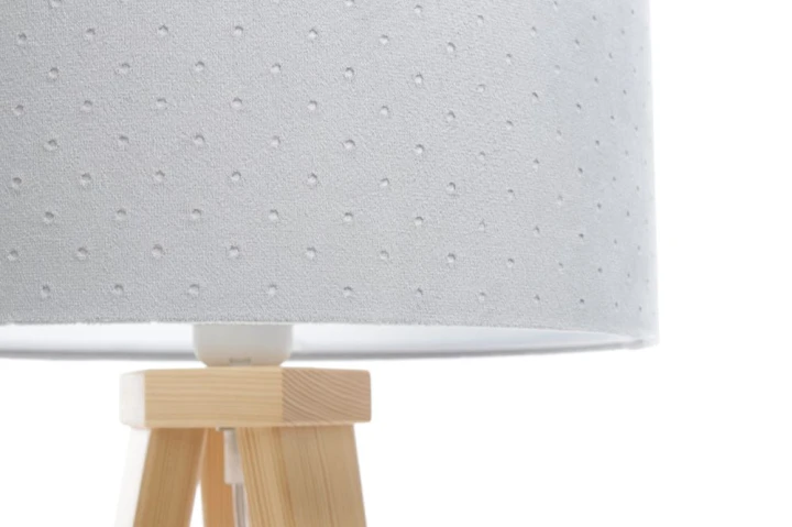 Szara lampka nocna dziecięca z abażurem pikowanym