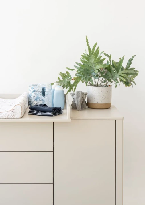 komoda Seth z szafką w kolorze szampańskim - zbliżenie