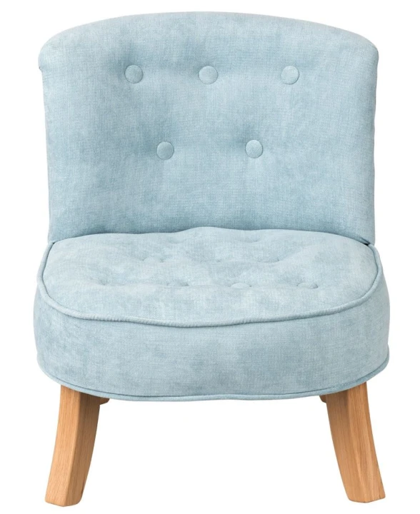 Mini fotel dla dziecka do pokoju w pastelowym błękicie