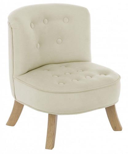 Fotel dziecięcy Rafaello kremowy welurowy ręcznie robiony