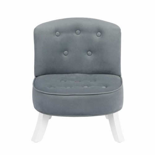 Wygodny fotel dziecięcy welurowy szary