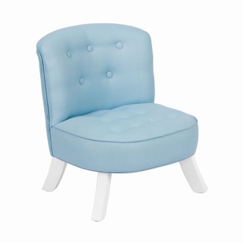 Fotel dziecięcy len błękitny naturalna tkanina