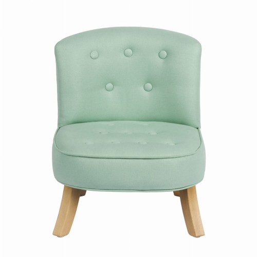 Fotel dziecięcy len miętowy naturalna tkanina