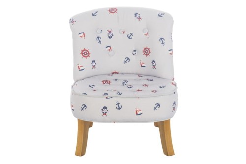 Mini fotel dziecięcy w kotwice i żaglówki Pirat