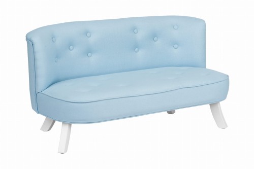 Kanapa dla dziecka Len Błękitny, białe nogi