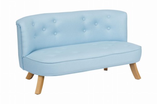 Kanapa dla dziecka Len Błękitny, drewniane nogi