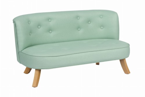 Wygodna kanapa do pokoju dziecięcego Len Miętowy, nogi naturalne