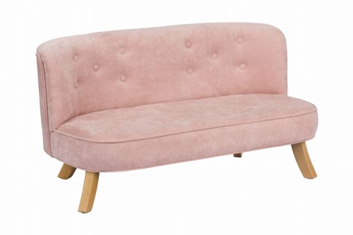 Sofa do pokoju dziewczynki w pastelowym odcieniu brudnego różu