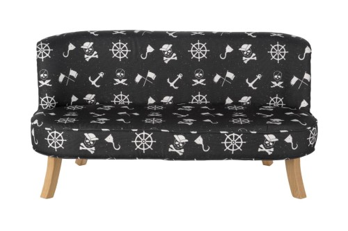 Czarna sofa dziecięca Pirat – marynistyczny design i wygoda