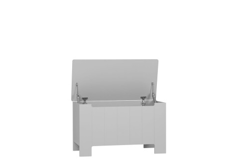 Nowoczesna skrzynia Calmo szara z bezpiecznym siłownikiem