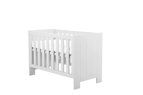 Białe łóżeczko dziecięce Calmo z regulacją materaca